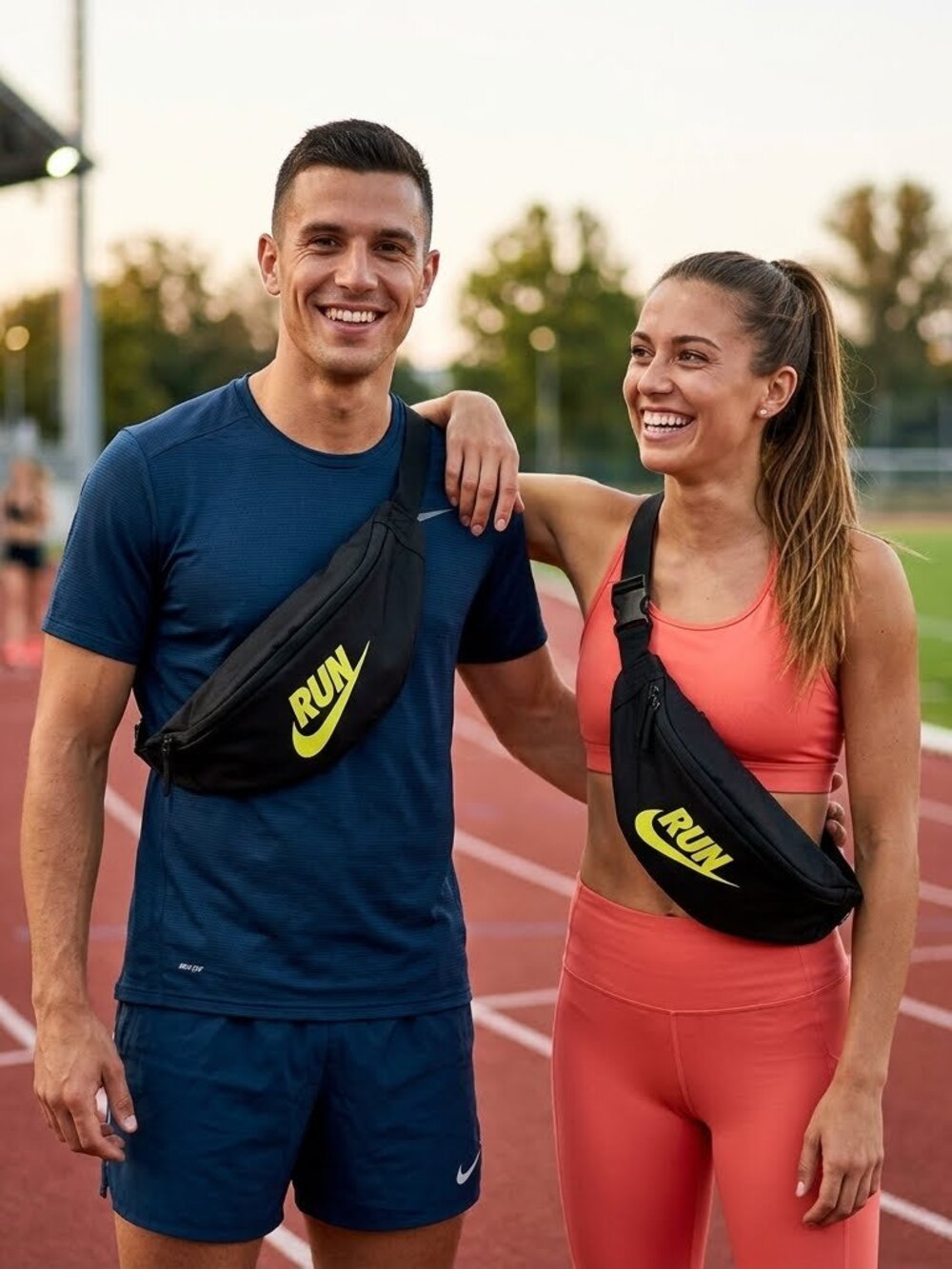 NWOT Port Authority Nike RUN Graphic Waist Bag Fanny Pack Black